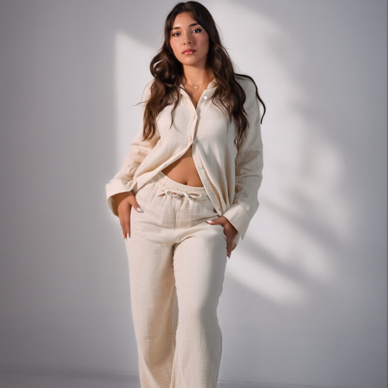 Pants Set (Muslin-Effect Material)