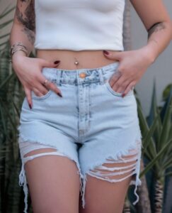Ripped Jean Shorts
