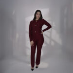 Burgundy 2 piece set with gold details