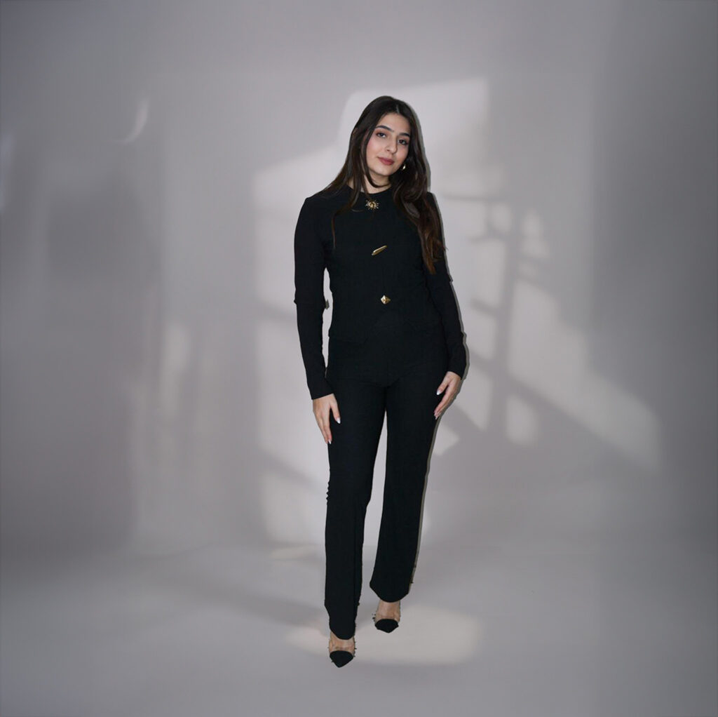 Black 2 piece set with gold details